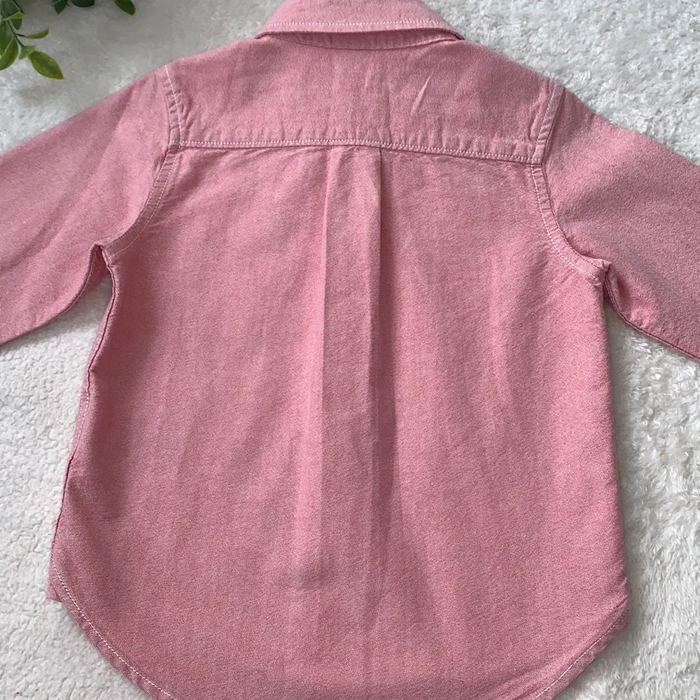 Gap 3 Boys Button Down Shirt Pink/Red EUC